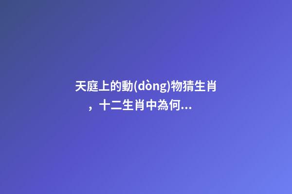 天庭上的動(dòng)物猜生肖，十二生肖中為何沒有“貓”這一屬相